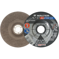 Depressed Centre Grinding Wheels - ALLSTEEL XX, 4-1/2" x 1/8", 7/8" Arbor, Type 27, Zirconia Alumina, 13300 RPM Absolute Business Supply