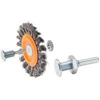 Reversible Mounted Knot-Twisted Wire Wheel, 3" Dia., 0.0118" Fill, 1/2" Arbor, Steel Absolute Business Supply