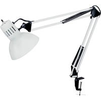 Swing Arm Clamp-On Desk Lamps, 100 W, Incandescent, C-Clamp, 36" Neck, White Absolute Business Supply