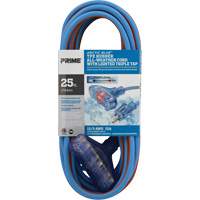 Cordons rallonges en caoutchouc TPE Arctic Blue, Toutes saisons, SJEOW, AWG 12/3, 15 A, 3 prise(s), 25' Absolute Business Supply