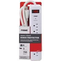 Surge Protector, 6 Outlets, 750 J, 1875, 3' Cord Absolute Business Supply
