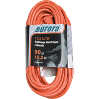 Cordon rallonge en vinyle, Ext&eacute;rieur, SJTW, AWG 14/3, 15 A, 50' Absolute Business Supply