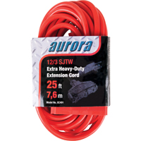 Cordon rallonge en vinyle, Ext&eacute;rieur, SJTW, AWG 12/3, 15 A, 3 prise(s), 25' Absolute Business Supply