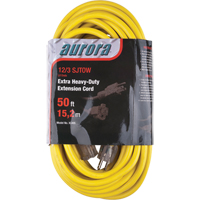 Vinyl Extension Cord with Light Indicator, Outdoor, SJTOW, 12/3 AWG, 15 A, 50' Absolute Business Supply