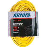 Vinyl Extension Cord with Light Indicator, Outdoor, SJTOW, 12/3 AWG, 15 A, 3 Outlet(s), 100' Absolute Business Supply