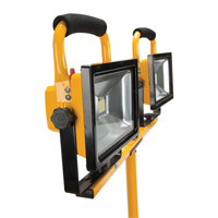 Twin-Head Work Light, LED, 40 W, 4800 Lumens, Aluminum Housing Absolute Business Supply