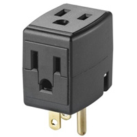 Cube triple mis &agrave; la terre, 3 Prise(s), Aucune, 15 A, 1875 W, 125 V Absolute Business Supply