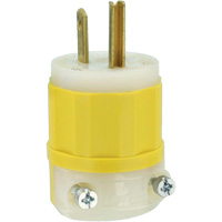 Industrial Grade Straight-Blade Plug, Impact Modified Nylon, 15 A, 125 V Absolute Business Supply