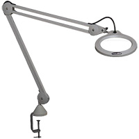 Magnifying Lamp, 5 Diopter, LED Light, 45" Arm, C-Clamp, Grey Absolute Business Supply