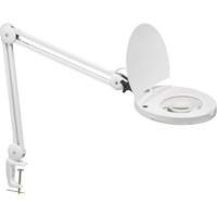 Adjustable Magnifier Lamp, 5 Diopter, LED Light, 47" Arm, C-Clamp, White Absolute Business Supply