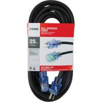 Cordon rallonge All-Rubber, Ext&eacute;rieur, SJOOW, AWG 12/3, 15 A, 25' Absolute Business Supply