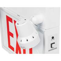 Exit Sign with Security Lights, LED, Battery Operated/Hardwired, 12-1/10" L x 11" W, English Absolute Business Supply