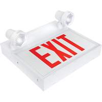 Exit Sign with Security Lights, LED, Battery Operated/Hardwired, 12-1/10" L x 11" W, English Absolute Business Supply
