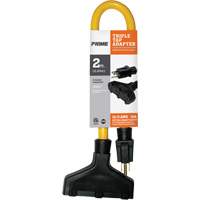 Triple Tap Adapter, Outdoor, STW, 12/3 AWG, 15 A, 3 Outlet(s), 2' Absolute Business Supply